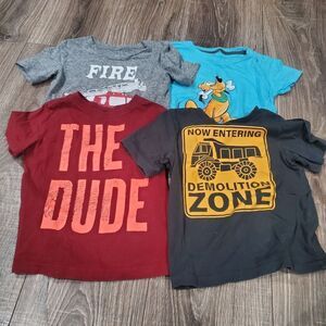 Boys Short Tees Bundle Size 2T Kids Short Sleeve Shirts Set Of 4